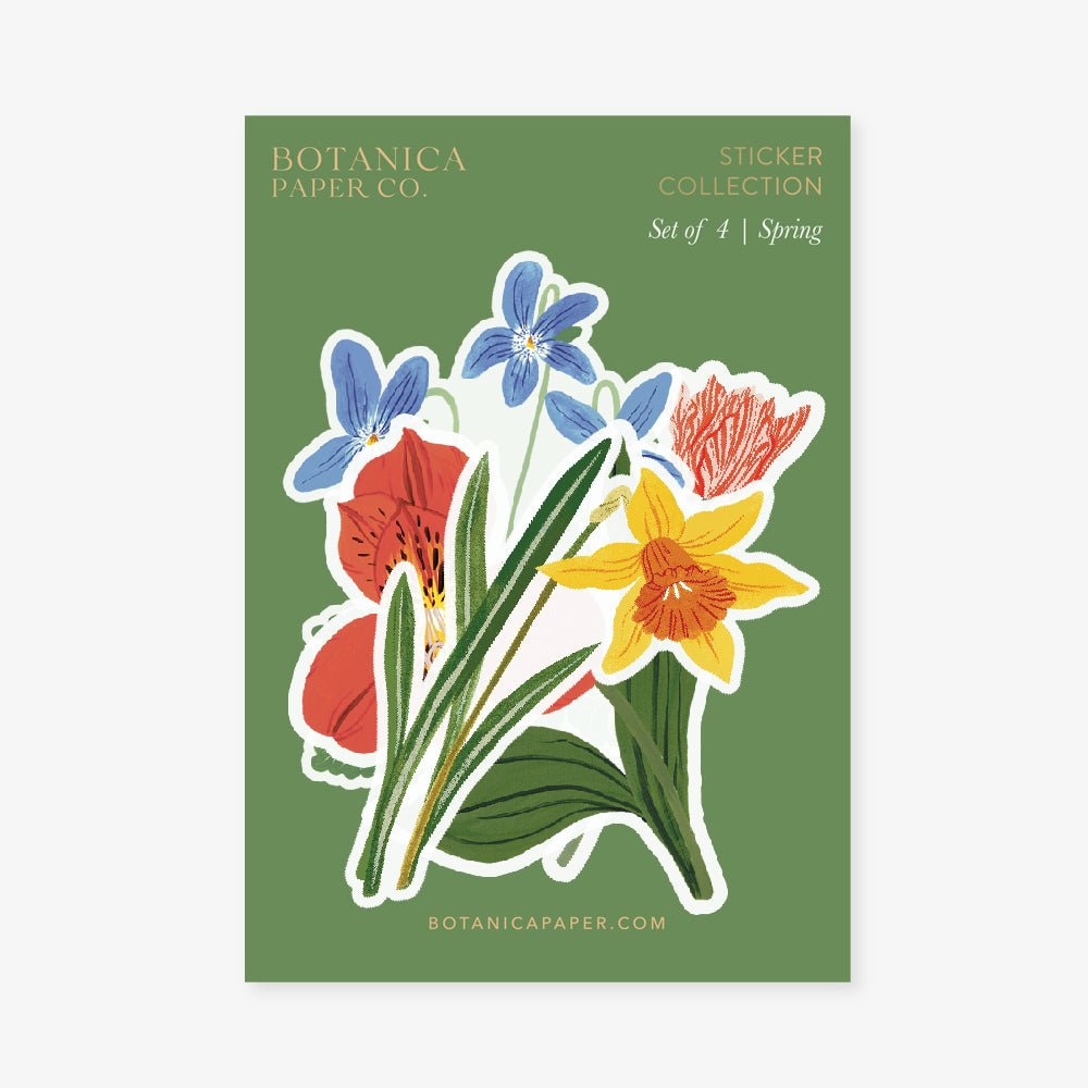 SPRING | VINYL STICKER SET OF 4 – Botanica Paper Co.®