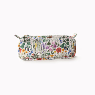 Cotton quilted pencil pouch featuring hand-illustrated botanicals by Oana Befort for Botanica Paper Co.