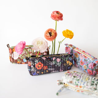 WILD FLOWERS | Cotton Quilted Pencil Pouch - Botanica Paper Co.®