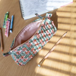 ROSE | Cotton Quilted Pencil Pouch - Botanica Paper Co.®