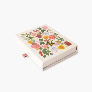 Reverie Keepsake card box with gold foil accents, featuring hand-painted botanical designs by Oana Befort for Botanica Paper Co.