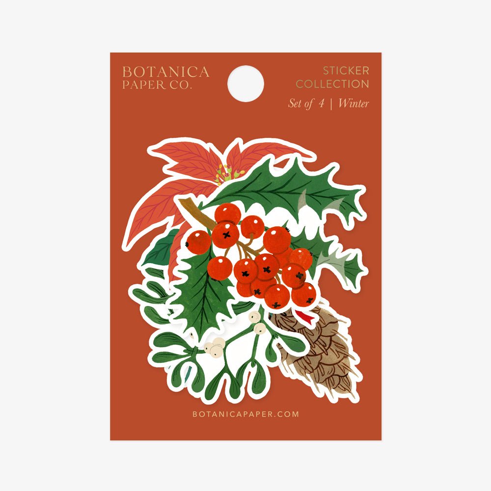 WINTER | VINYL STICKER SET OF 4 - Botanica Paper Co.®