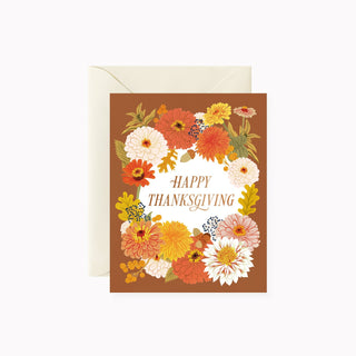 FALL FLORALS THANKSGIVING greeting card. Illustrated by Oana Befort for Botanica Paper Co.