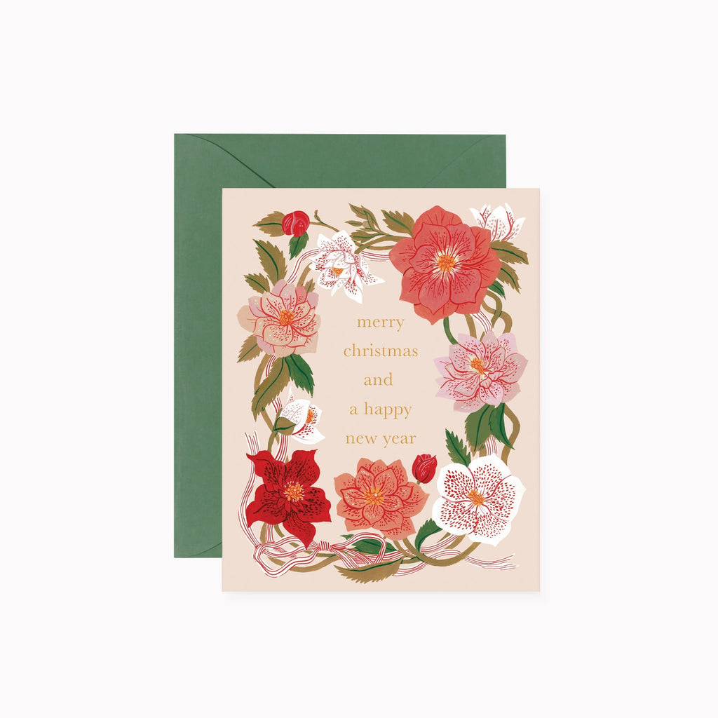 CHRISTMAS ROSE WREATH | greeting card - Botanica Paper Co.®
