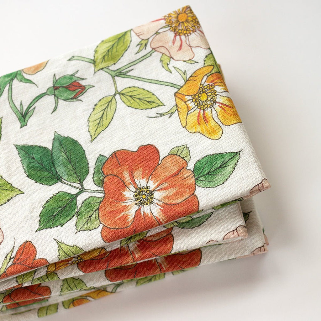 WILD ROSES | 100% LINEN TEA TOWEL - Botanica Paper Co.®