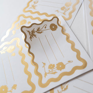 Close-up view of the Flora Decorative Labels, Pack Of 6 illustrated by Oana Befort for Botanica Paper Co.
