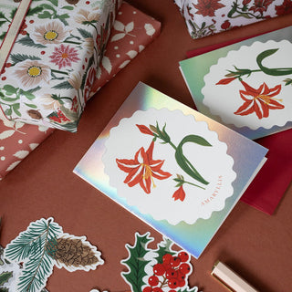CHRISTMAS AMARYLLIS | greeting card - Botanica Paper Co.®