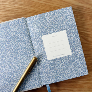 BLUE FLORA | MINI LINEN BOUND JOURNAL - Botanica Paper Co.®