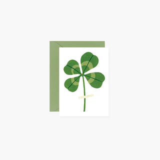 Mini four leaf clover card with green envelope