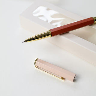 Pen with rose and terracotta colors