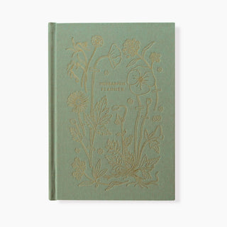 Herbarium Linen-Bound Planner by Oana Befort featuring elegant botanical illustrations on full-color book linen cloth cover with gold foil stamping, 6.25" x 8.5" undated planner
