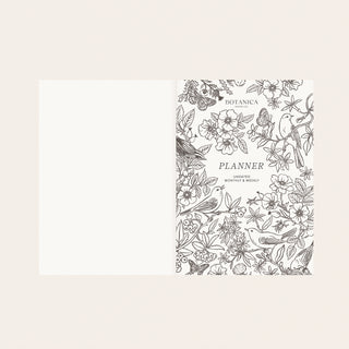 Title page of the Songbirds Linen Bound Planner illustrated by Oana Befort for Botanica Paper Co.