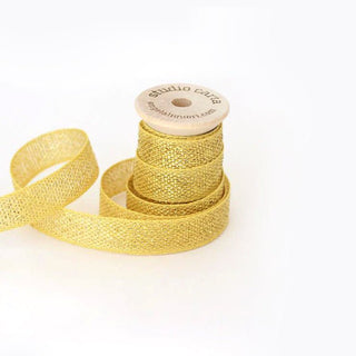 METALLIC LOOSE WEAVE RIBBON | lemon & gold - Botanica Paper Co.®