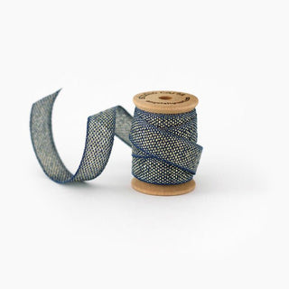 METALLIC LOOSE WEAVE RIBBON | navy & gold - Botanica Paper Co.®