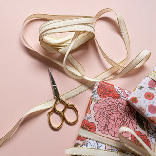 DRITTOFILO COTTON RIBBON | natural & gold - Botanica Paper Co.®