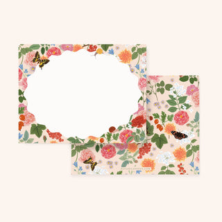 Reverie notecard from the gift bundle with floral border, by Oana Befort, Botanica Paper Co.