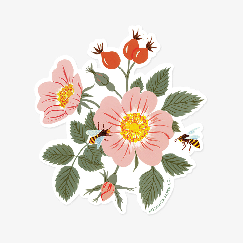 CAMELLIA, FEBRUARY FLOWER  STAMP-STYLE VINYL STICKER – Botanica Paper Co