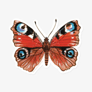 PEACOCK BUTTERFLY | CLEAR VINYL STICKER - Botanica Paper Co.®