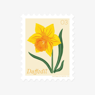 DAFFODIL, MARCH FLOWER | STAMP - STYLE VINYL STICKER - Botanica Paper Co.®