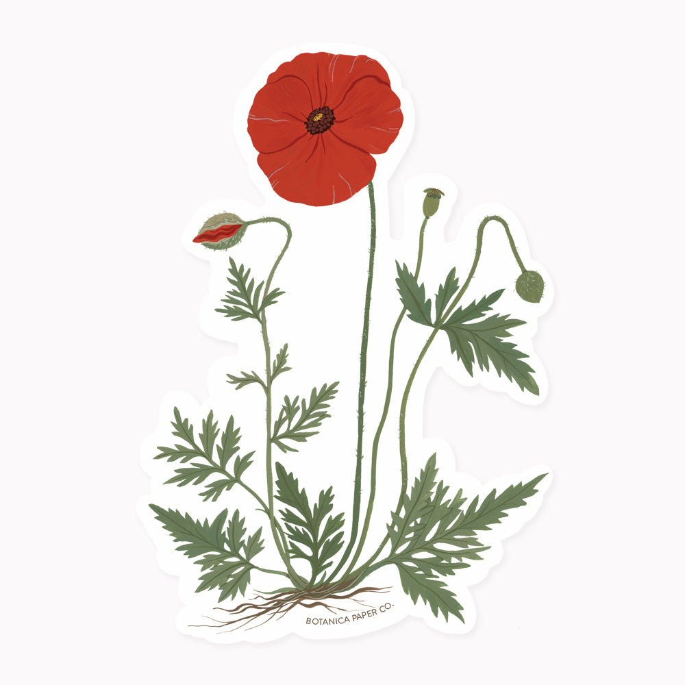 POPPY | CLEAR VINYL STICKER – Botanica Paper Co.®