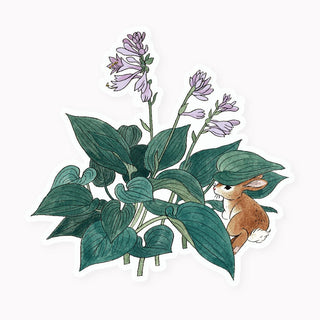 BUNNY & HOSTA | CLEAR VINYL STICKER - Botanica Paper Co.®