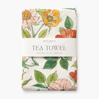 WILD ROSES | 100% LINEN TEA TOWEL - Botanica Paper Co.®