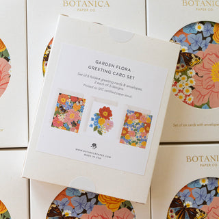 Behind the Garden Flora Greeting Card Set illustrated by Oana Befort for Botanica Paper Co.