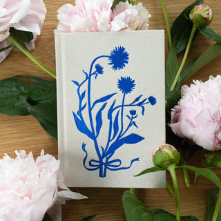 BLUE FLORA | MINI LINEN BOUND JOURNAL - Botanica Paper Co.®
