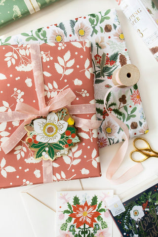 CHRISTMAS ROSE | Double Sided Gift Wrap - Botanica Paper Co.®