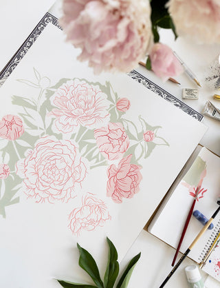 PEONY VASE | ART PRINT - Botanica Paper Co.®