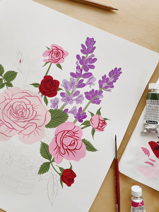 ROSE AND LAVENDER | Thank You Card - Botanica Paper Co.®