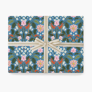 CHRISTMAS BLUE | Double Sided Gift Wrap - Botanica Paper Co.®