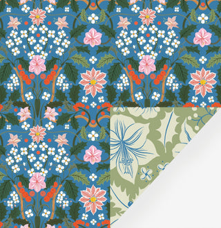 CHRISTMAS BLUE | Double Sided Gift Wrap - Botanica Paper Co.®