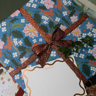 CHRISTMAS BLUE | Double Sided Gift Wrap - Botanica Paper Co.®