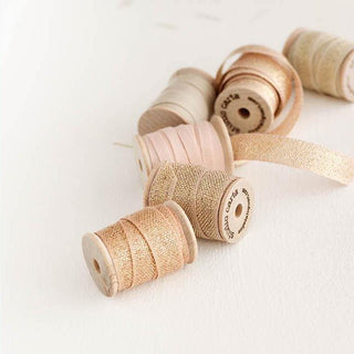 METALLIC LOOSE WEAVE RIBBON | natural & gold - Botanica Paper Co.®
