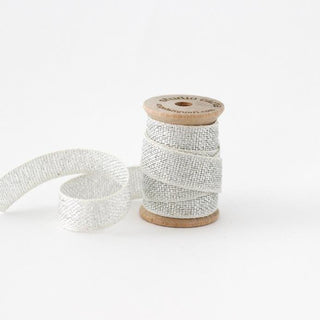 METALLIC LOOSE WEAVE RIBBON | natural & silver - Botanica Paper Co.®