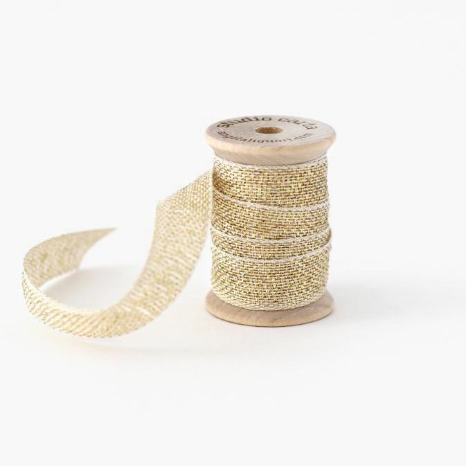 METALLIC LOOSE WEAVE RIBBON | natural & gold – Botanica Paper Co.®