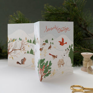 SEASON'S GREETINGS | Tri - Fold Greeting Card - Botanica Paper Co.®